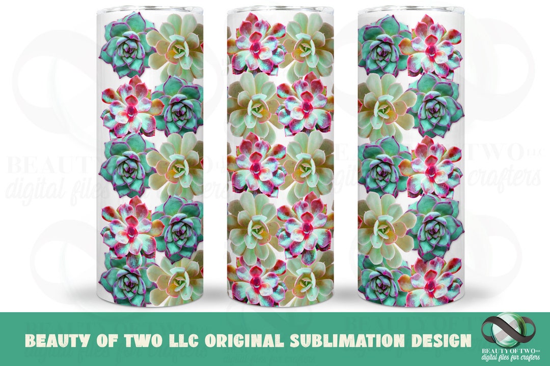 3D Succulent Tumbler Sublimation Design: 20 Oz Skinny Template (PNG) - Etsy