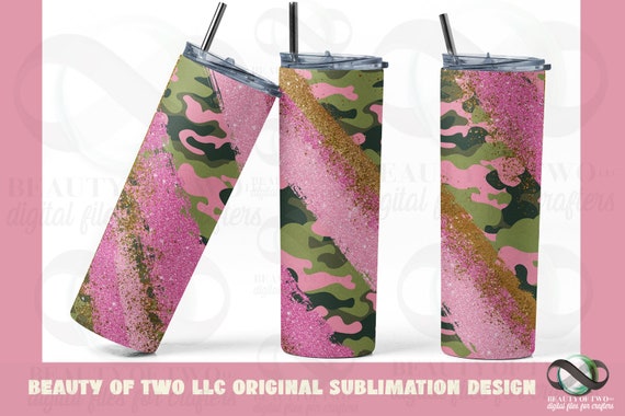 Camo Tumbler PNG, 20 Oz Skinny Tumbler Sublimation Design Template, Camouflage  Tumbler Design, Camo Tumbler, Add Name, Commercial Use 