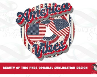 Retro American Flag Sublimation Design: Patriotic PNG (Digital Download)