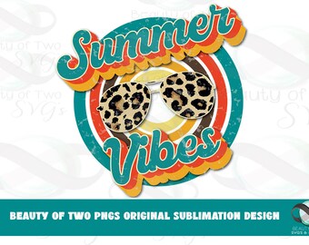 Summer Vibes Cheetah Print - Retro Sublimation Design (Digital Download)