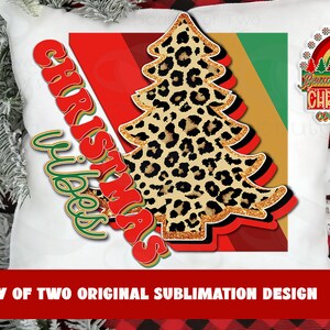Christmas Vibes Leopard Christmas Tree Retro png Sublimation Vintage Sublimation Design png Ready to Print Christmas Sublimation Download