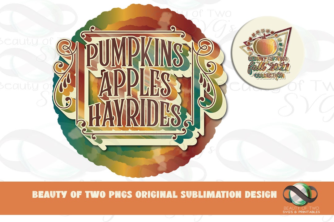 Hay Rides Logo Herbst Kürbisse Äpfel Hayrides Retro Tie Dye Logo Sublimation - Etsy ...