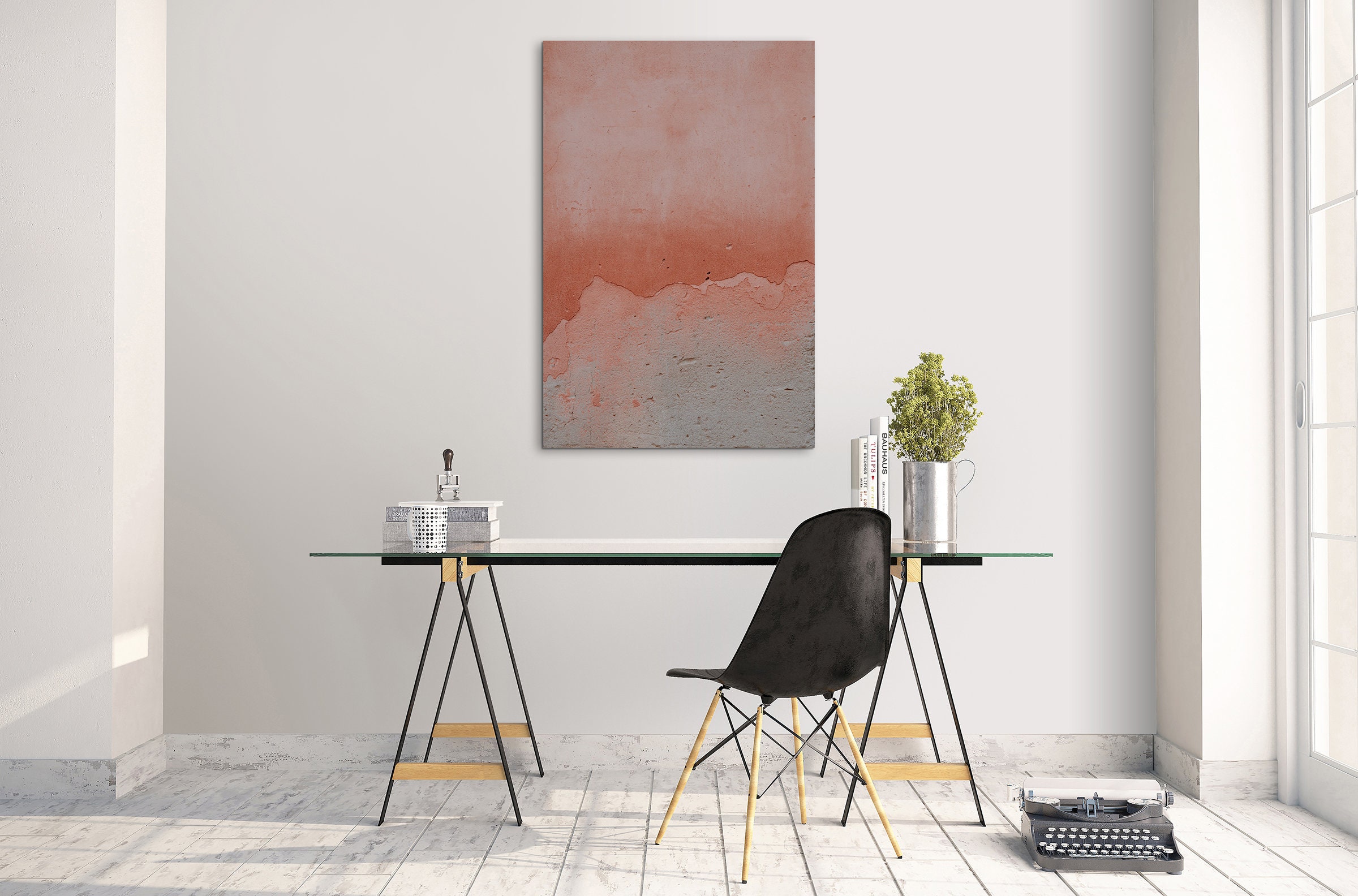 Red Brown Abstract Paint Canvas Wall Art Picture Home Etsy