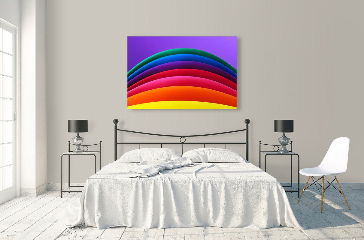 Colourful Rainbow Effect Canvas Wall Art Picture Home Decor Etsy