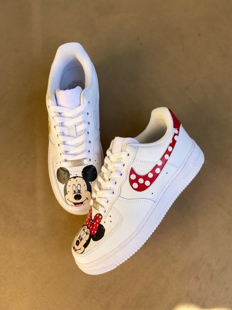 Mickey & Minnie Custom Nike AF 1 Shoes | Etsy