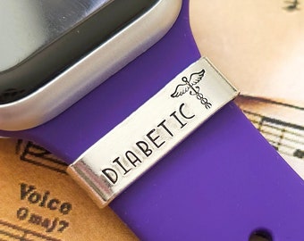 Watch Strap Charm, Medical Alert Ring, Personalized Handmade, Smart Watch Band Charm, Conditions Medical Alert