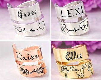 Stethoscope ID Tag, Hand Stamped Personalized Nurse, Doctor, Vet Charm, Gift for a medical student, Heart Stethoscope Charm
