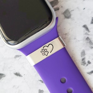 Horlogeband charme, poothart, gepersonaliseerd handgemaakt, slimme horlogeband charme