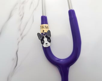 Personalisierte Stethoskop ID-Tag, Hundeanhänger, Hand gestempelt Name Doktor Tierarzt Geschenk