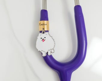 Personalized Stethoscope ID Tag, Dog Charm, Hand Stamped Name Doctor Gift