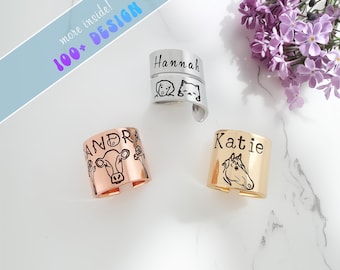 Stethoskop-ID-Tag, Tier-Designs, personalisierter Stethoskop-Anhänger, Krankenschwester-Geschenk, Veterinär-Namensschild Doktor, Pferde-Stethoskop-Anhänger