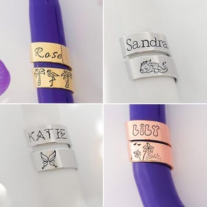 Stethoscope ID Tag, Hand-stamped Personalized Stethoscope Charm, Gift For Her Nurse, Medicine, Hand Stamped, Flowers