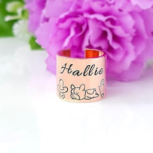 Stethoscope ID Tag, Personalized Name Tag, Gift For RN Nurse, Gift For Vet, Sleeping Puppy, Doctor Hand Stamped