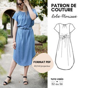 Women&#39;s PDF Sewing Pattern | Flowy and Feminine Summer Dress | Boho Maxi Dress Pattern with Slits | FLORISSE Model – Atelier Brizane