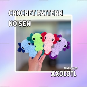 Patrón de peluche de ajolote a crochet sin costuras de Mini Makes / Descarga digital en PDF