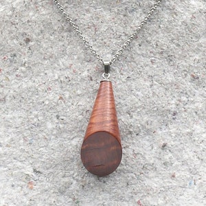 Australian Fiddleback Red Gum Wooden Prism Pendant / Necklace Organic Sustainable Jewellery Eco friendly Wood Ethical Natural Handmade image 1