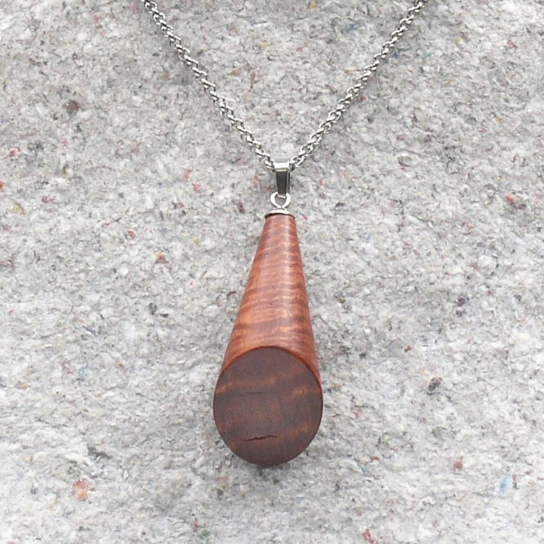 Australian Fiddleback Red Gum Wooden Prism Pendant / Necklace Organic Sustainable Jewellery Eco friendly Wood Ethical Natural Handmade image 1