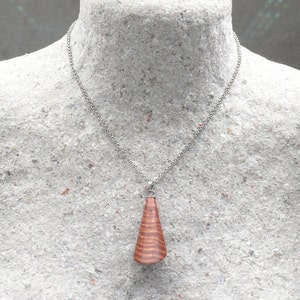Australian Fiddleback Red Gum Wooden Prism Pendant / Necklace Organic Sustainable Jewellery Eco friendly Wood Ethical Natural Handmade image 2