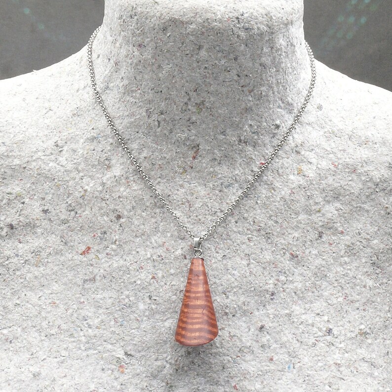 Australian Fiddleback Red Gum Wooden Prism Pendant / Necklace Organic Sustainable Jewellery Eco friendly Wood Ethical Natural Handmade image 2