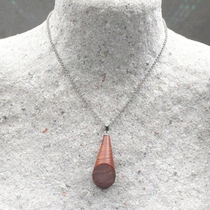 Australian Fiddleback Red Gum Wooden Prism Pendant / Necklace Organic Sustainable Jewellery Eco friendly Wood Ethical Natural Handmade image 3