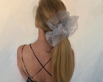 Organza Scrunchie, cloud hair tie, giant hair accessory, oversized pony tail