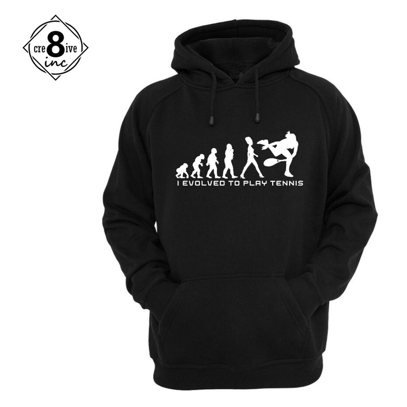 Tee or Hoodie with WhiteGoldSilver or Red Graphic Female Tennis Evolution