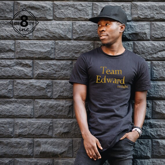 Team Edward Twilight Vampire Time of Night Black Tee Shirt With GOLD/WHITE  or NEW Silver Lettering -  Canada