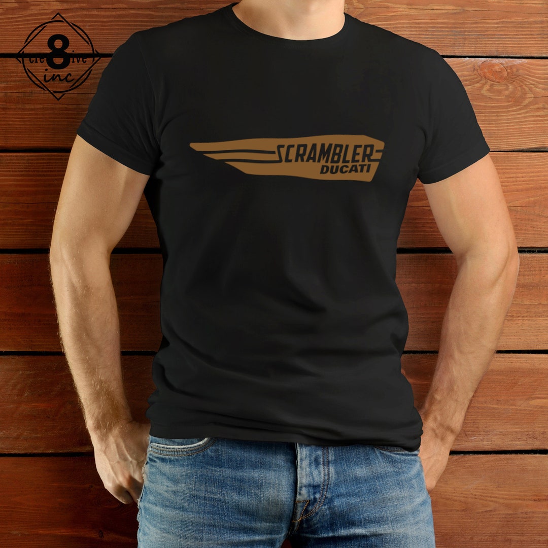 Ducati Scrambler Black Tee Shirt With GOLD Lettering - Etsy