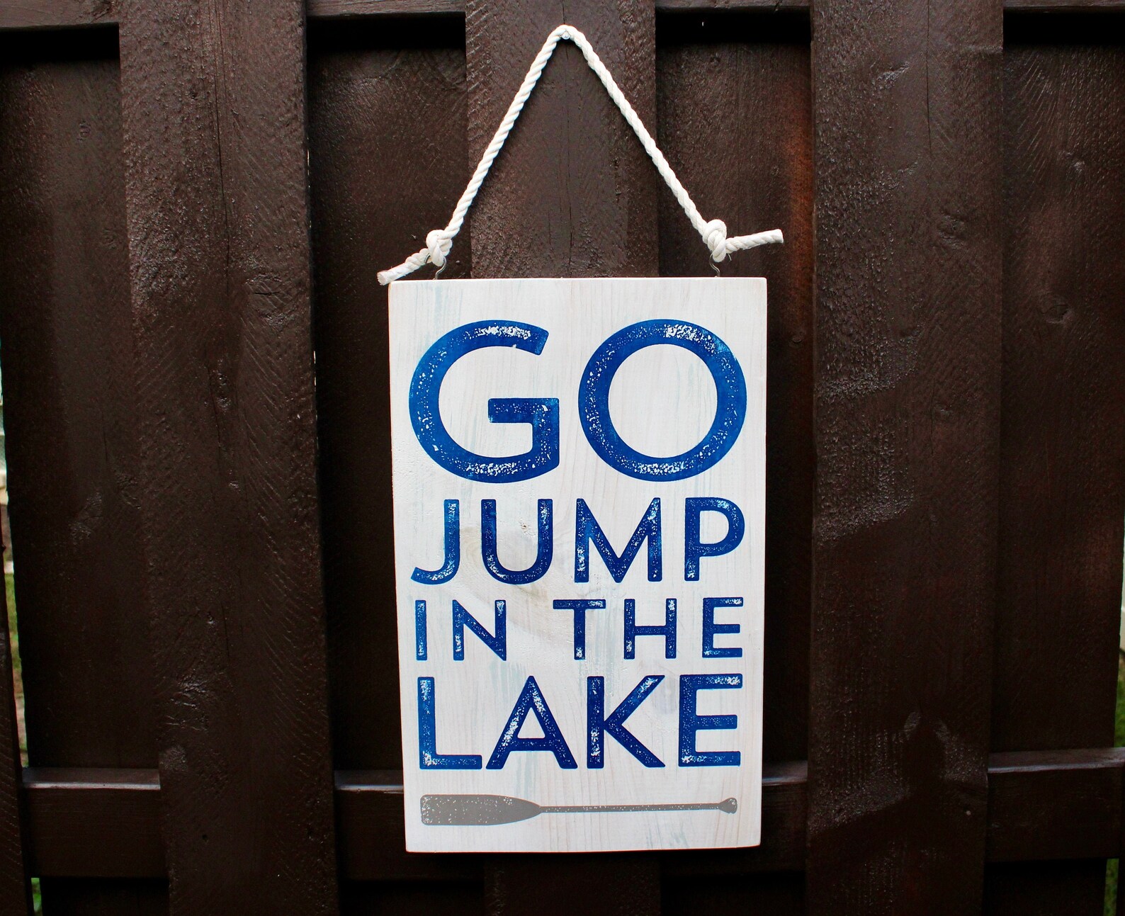 Wooden Go Jump in the Lake Sign Rustic Decor Lake House - Etsy
