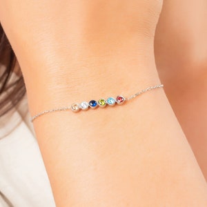Mother\u2019s Birthstone Bracelet-Birthstone Bracelet-Family Birthstone Jewelry-Mother\u2019s Gold Birthstone Bracelet-Custom Birthstone Bracelet