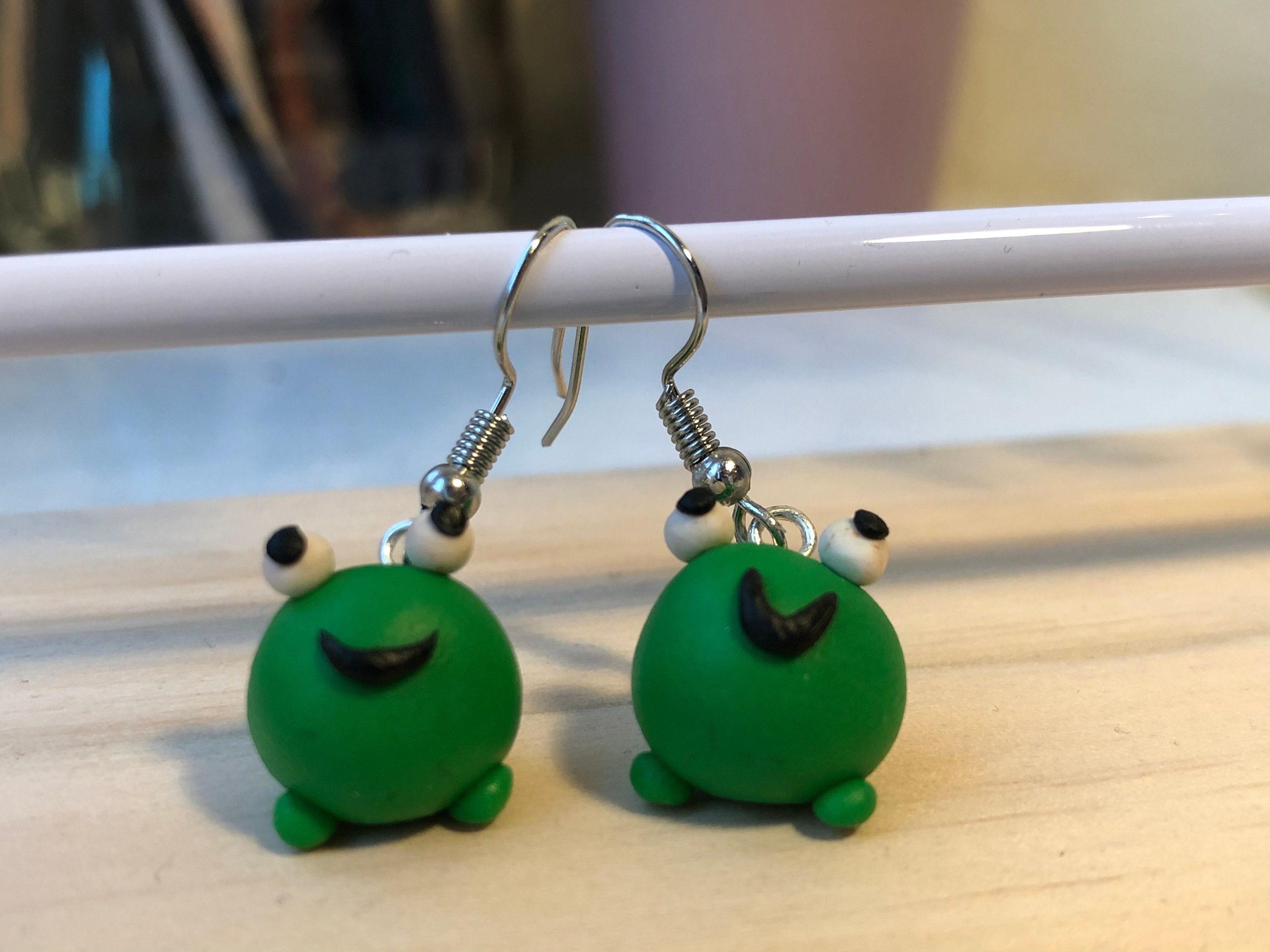 Handmade polymer clay frog earrings Etsy