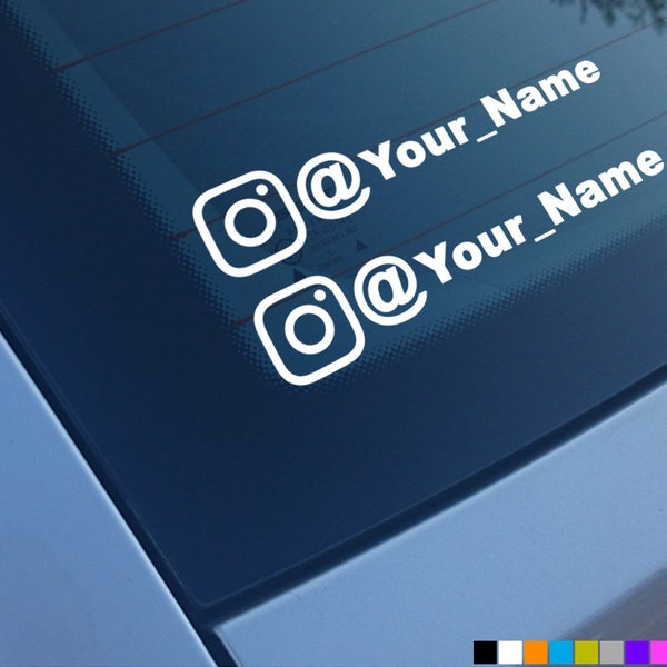 2x INSTAGRAM PERSONALISIERTE Griffe Autoaufkleber Aufkleber Fenster Stoßstange Neuheit