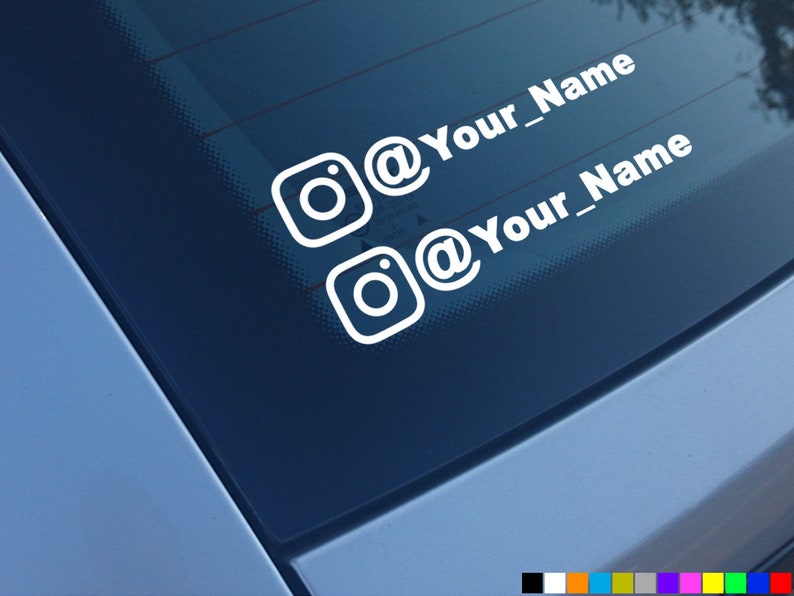 2x maniglie PERSONALIZZATE INSTAGRAM adesivo per auto decalcomania paraurti novità immagine 1