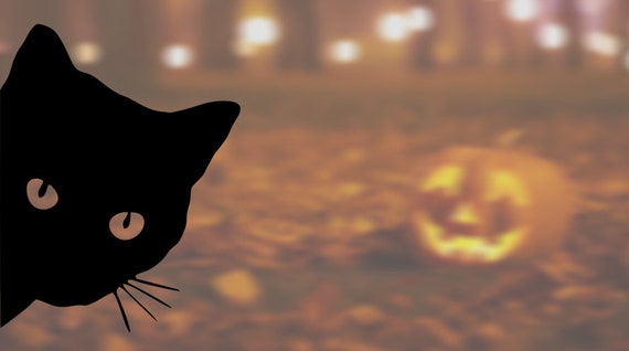 thumbnail image 2 of Spooky Black Cat Silhouette Vinyl Decal - Halloween Sticker For Car, Window, Laptop 2 of 5