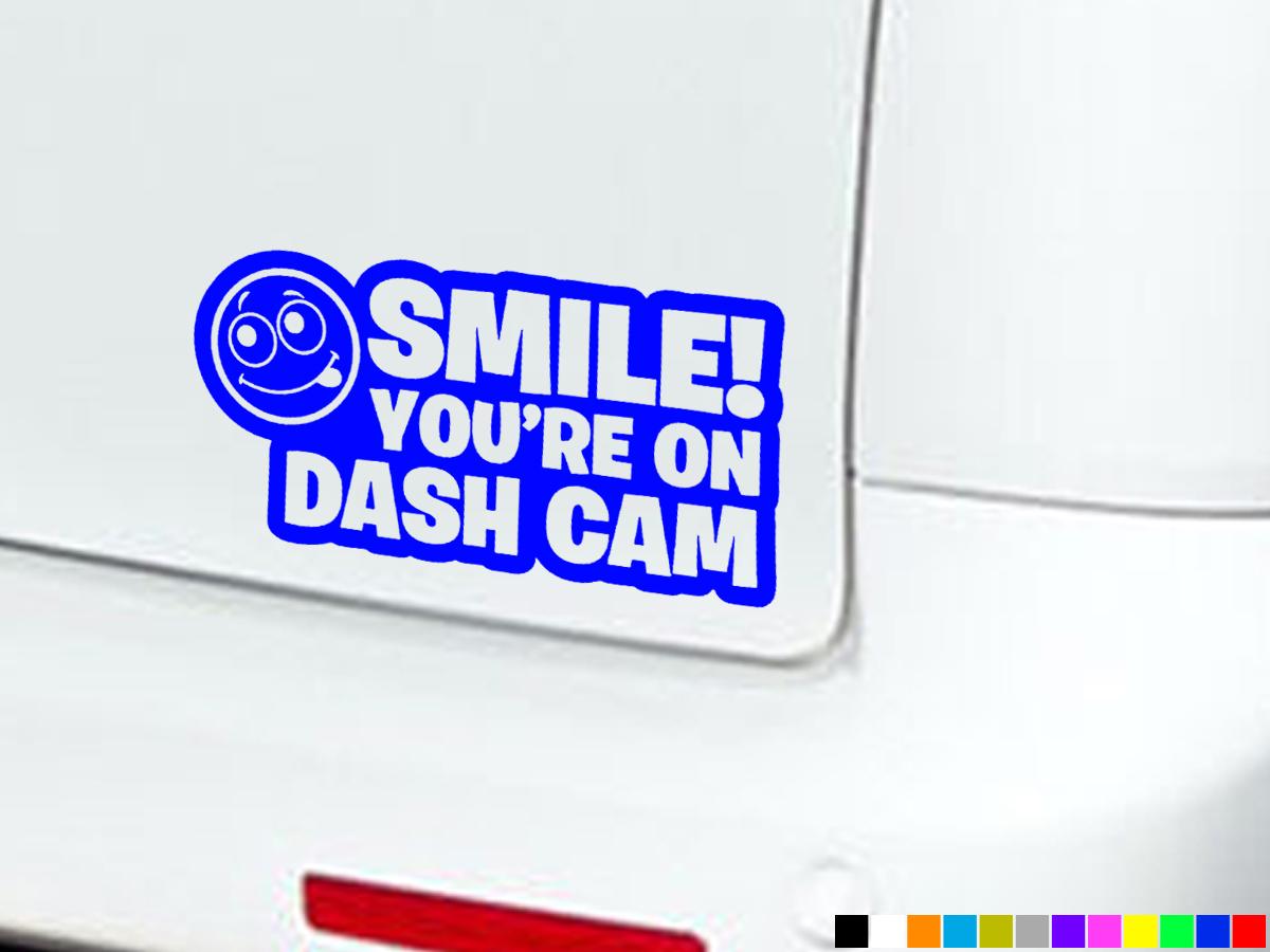 Funny Car Sticker “Smile, You’re On Dash Cam” Decal Sticker – For Car ...
