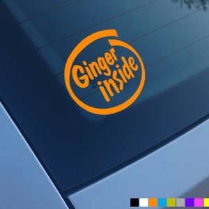 GINGER INSIDE FUNNY Car Stickers Decals Jdm Jap Dub Van Bumper Drift Joke Vinyl