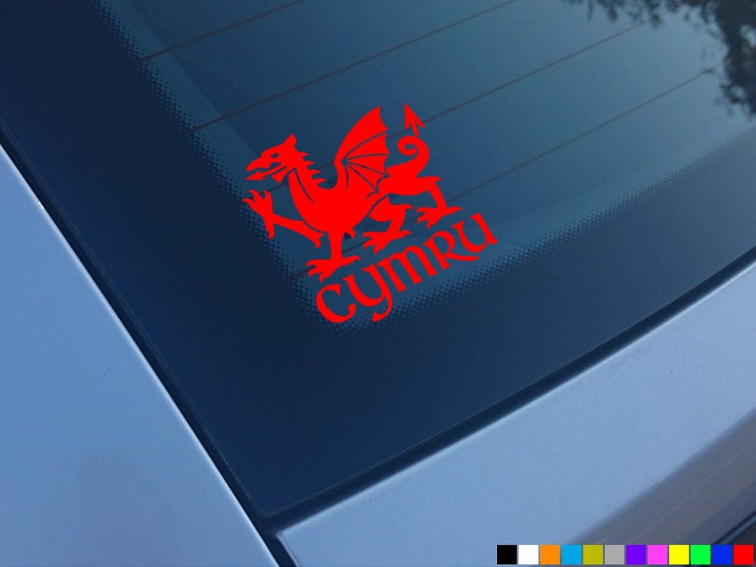 CYMRU WELSH DRAGON Car Sticker Outline Scotland Decal Vinyl Bumper ...