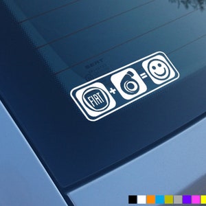 FIAT + BOOST = Smiles Car Sticker Decal Vinyl Bumper Window Funny Novelty Turbo