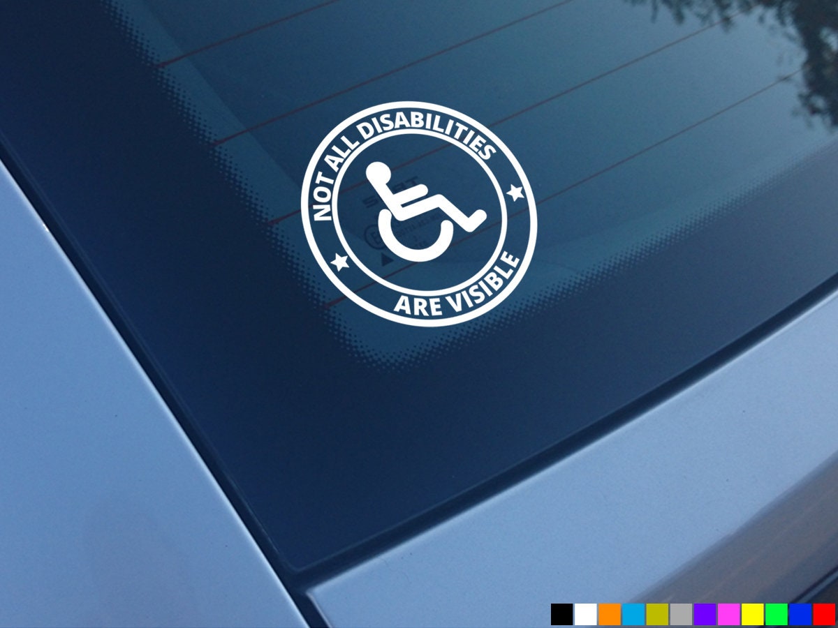 Autoaufkleber Mode Behindertenschild Behinderung Mobilität Parken  Wasserdichte Sonnencreme PVC-Aufkleber, 13cm