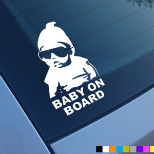 Naklejka na samochód BABY ON BOARD Vinyl Zderzak Okno Zabawne