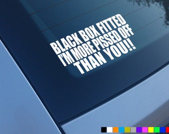 BLACK BOX FITTED Funny Car Sticker Decal Vinyl Young Driver Bumper Window