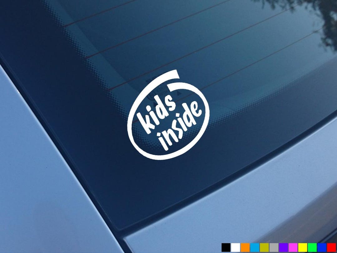KIDS INSIDE CAR Stickers Decals Van Window Bumper Funny Baby on Board ...