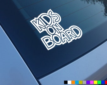 KIDS ON BOARD Car Sticker Decal Vinyl Bumper Window Funny