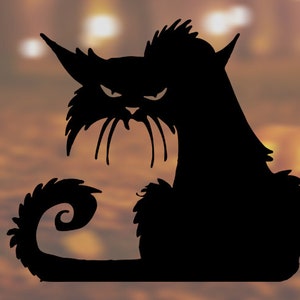 BLACK CAT HALLOWEEN Spooky Window Stickers Scary Car Van Decals Vinyl