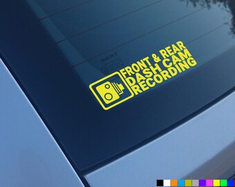 IN CAR CAMERA RECORDING STICKERS X2 decal dvr car van bike truck bus B & W