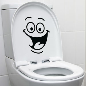 TOILET SMILEY GEZICHT Grappige Toilet Sticker Sticker Decal Seat Vinyl Badkamer Decoratie Nieuwigheid