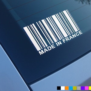 MADE IN FRANCE Barcode Funny Car Stickers Decals Vinyl Bumper Novelty