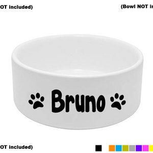 2x PERSONALISIERTE DOG BOWL Aufkleber Schale Custom Pet Welpen Essen Wasser behandeln Aufkleber Etiketten