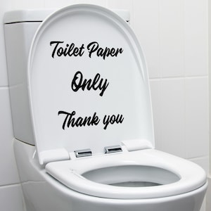TOILETPAPIER ALLEEN Dank u Grappige Toilet Sticker Sticker Bank Vinyl Badkamer Decoratie Nieuwigheid