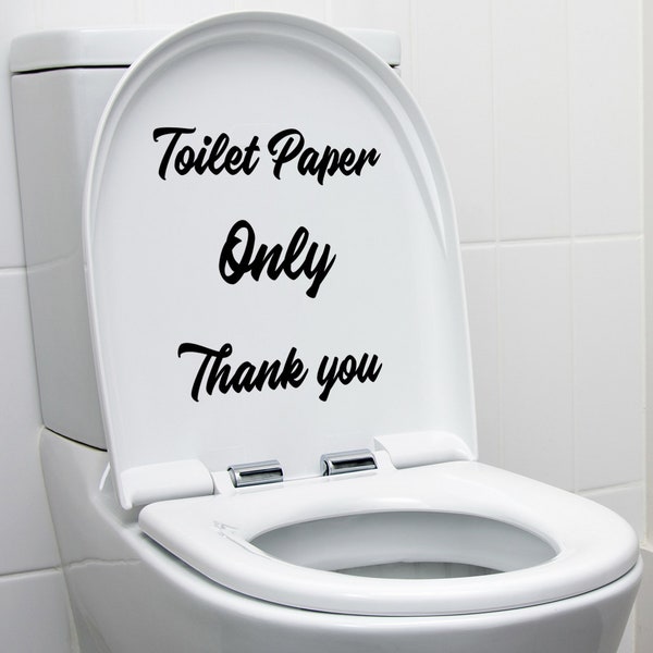 TOILET PAPER ONLY Thank You Funny Toilet Sticker Aufkleber Platz Vinyl Badezimmer Dekoration Neuheit